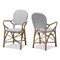 Baxton Studio Seva Beige and Red Bamboo Style Stackable Bistro Dining Chair, PK2 150-8987 - alternate 1